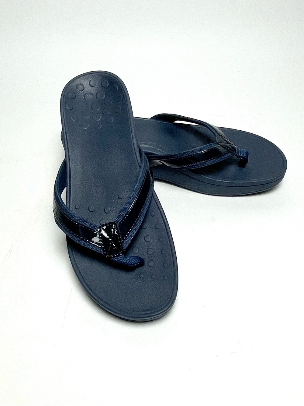 Vionic High Tide Women’s Orthotic Platform Flip Flop Sandals Navy Blue Size 10